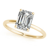 Romantic Cut Center Emerald Diamond Engagement Ring — 9K/18K Gold & Platinum
