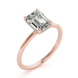 Romantic Cut Center Emerald Diamond Engagement Ring — 9K/18K Gold & Platinum