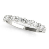 Alternating Pear & Cluster Round Half Eternity Ring in Gold & Platinum