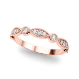 Vintage Inspired Milgrain Half Eternity Ring in Gold & Platinum