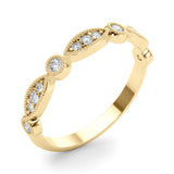 Vintage Inspired Milgrain Half Eternity Ring in Gold & Platinum