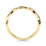 Twisted Diamond Half Eternity Ring in Gold & Platinum
