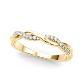 Twisting Half Eternity Ring in Gold & Platinum
