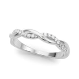 Twisting Half Eternity Ring in Gold & Platinum