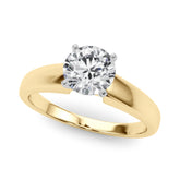 Iconic Remount Round Diamond Engagement Ring — 9K/18K Gold & Platinum