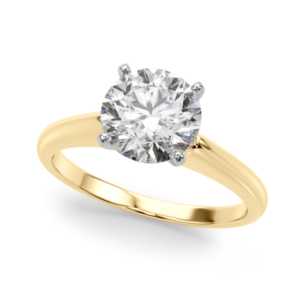 Cherished Remount Ring Round Diamond Engagement Ring — 9K/18K Gold & Platinum