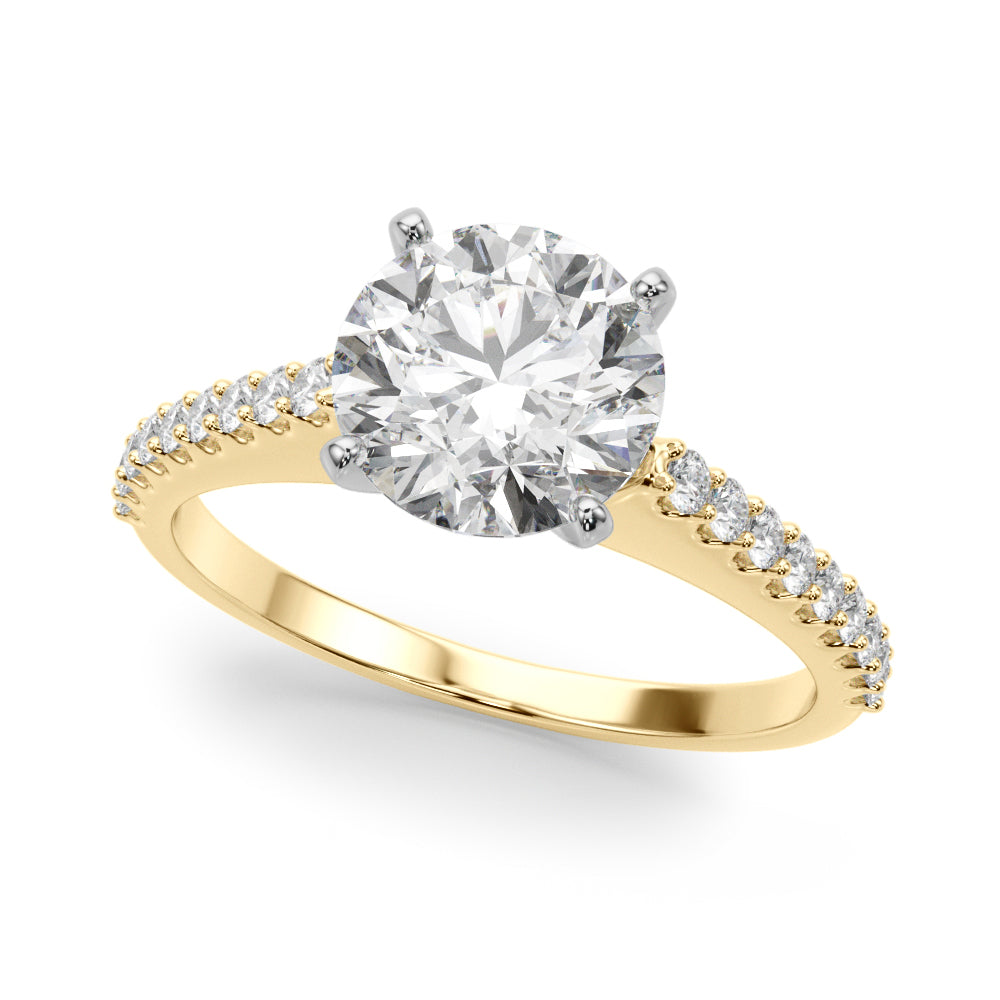 Adored Remount Ring Round Diamond Engagement Ring — 9K/18K Gold & Platinum