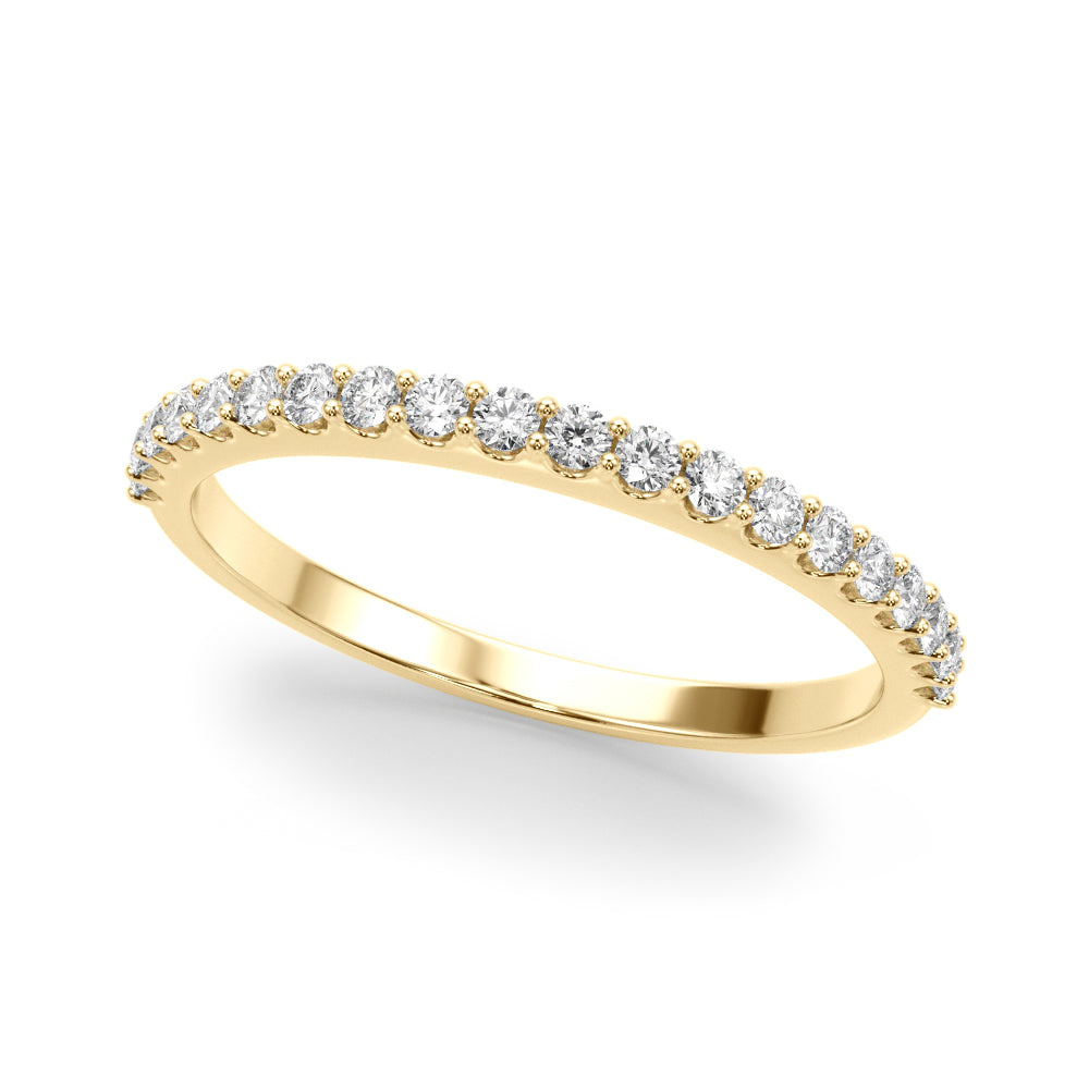 Shared Prong Half Eternity Ring in Gold & Platinum