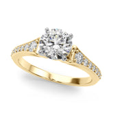 Resplendent Remount Ring Round Diamond Engagement Ring — 9K/18K Gold & Platinum