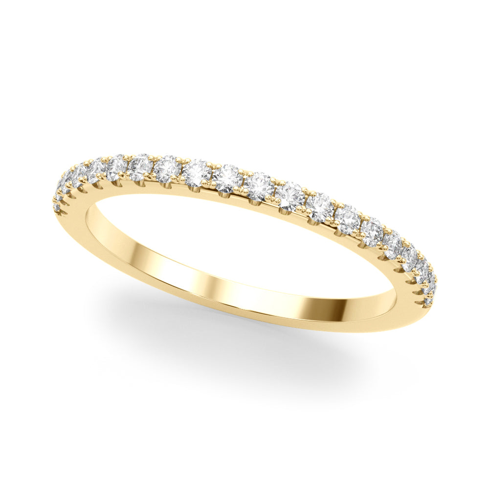 Split Prong Half Wedding Half Eternity Ring in Gold & Platinum