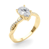 Signature Sidestone Pear Diamond Engagement Ring — 9K/18K Gold & Platinum