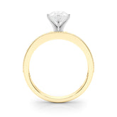 Couture Diamond Eng-Ring Round Diamond Engagement Ring — 9K/18K Gold & Platinum