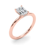 Luxe Hidden Halo Ec Engagement Ring Emerald Diamond Engagement Ring — 9K/18K Gold & Platinum
