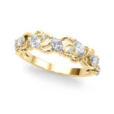 Nature Inspired Fancy Half Eternity Ring in Gold & Platinum
