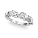 Nature Inspired Fancy Half Eternity Ring in Gold & Platinum