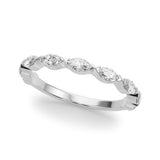 9-Stone V-Prong Marquise Half Eternity Ring in Gold & Platinum