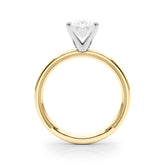 Sculpted Solitaire Round Diamond Engagement Ring — 9K/18K Gold & Platinum