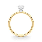 Couture Solitaire Round Diamond Engagement Ring — 9K/18K Gold & Platinum