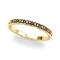 Vintage Inspired Wedding Gold Band