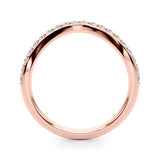 Single Row Prong Curved Half Eternity Ring in Gold & Platinum