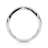 Single Row Prong Curved Half Eternity Ring in Gold & Platinum