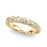 Swirling Pavã© Half Eternity Ring in Gold & Platinum