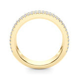 Multirow Pavã© U-Prong Baguette Half Eternity Ring in Gold & Platinum