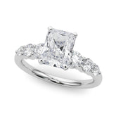 Sculpted Rd Center Single Row Round Diamond Engagement Ring — 9K/18K Gold & Platinum
