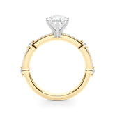 Bespoke Single Row Engagement Ring Round Diamond Engagement Ring — 9K/18K Gold & Platinum