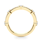 Straight Half Eternity Ring in Gold & Platinum