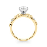 Exquisite Flower Dia Engagement Ring Round Diamond Engagement Ring — 9K/18K Gold & Platinum