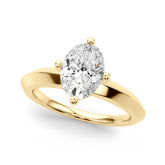 Eternal Knife Edge Solitaire Eng Ring Oval Diamond Engagement Ring — 9K/18K Gold & Platinum