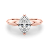 Eternal Knife Edge Solitaire Eng Ring Oval Diamond Engagement Ring — 9K/18K Gold & Platinum