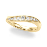 Contemporary Curved Half Eternity Ring in Gold & Platinum