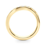 Contemporary Curved Half Eternity Ring in Gold & Platinum