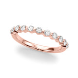 Single Shared Prong Half Eternity Ring in Gold & Platinum