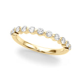Single Shared Prong Half Eternity Ring in Gold & Platinum