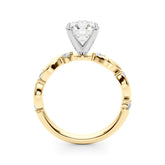 Sculpted Twist Diamond Engagement Ring Round Diamond Engagement Ring — 9K/18K Gold & Platinum