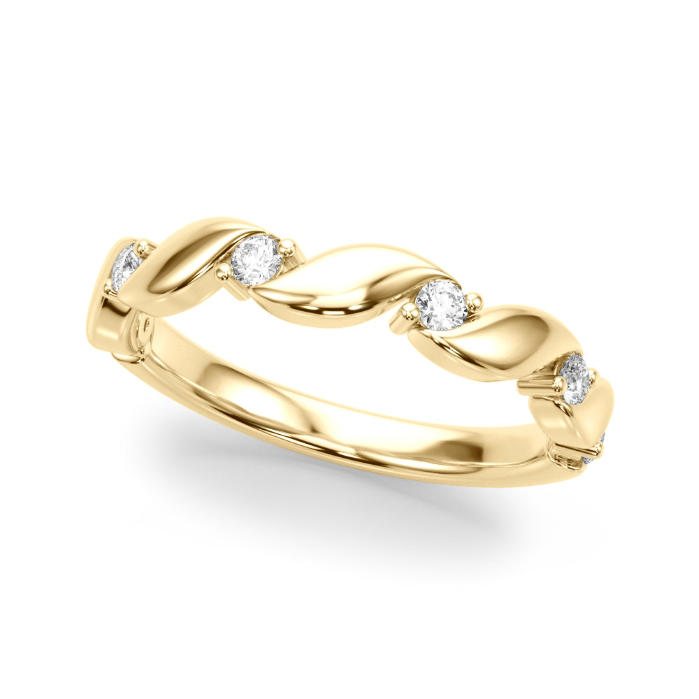 Twisting Half Eternity Ring in Gold & Platinum