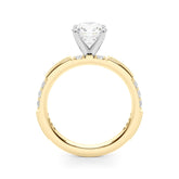 Lustrous Sidestone Round Diamond Engagement Ring — 9K/18K Gold & Platinum