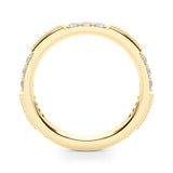 Alternating Milgrain & Prong Half Eternity Ring in Gold & Platinum