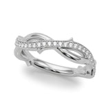 Twisting Thorn Half Eternity Ring in Gold & Platinum