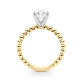 Classic Bead Engagement Ring Round Diamond Engagement Ring — 9K/18K Gold & Platinum