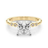 Timeless Beaded Bezel Set Engagement Ring Round Diamond Engagement Ring — 9K/18K Gold & Platinum