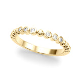 Beaded & Bezel Set Half Eternity Ring in Gold & Platinum