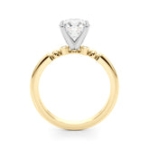 Elegant Beaded Bezel Set Engagement Ring Round Diamond Engagement Ring — 9K/18K Gold & Platinum