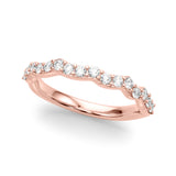 Curved Half Eternity Ring in Gold & Platinum
