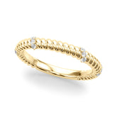 Twisting Diamond Accented Half Eternity Ring in Gold & Platinum