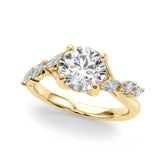 Iconic Sidestone Round Diamond Engagement Ring — 9K/18K Gold & Platinum