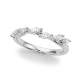Marquise Half Eternity Ring in Gold & Platinum